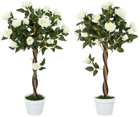 Outsunny Arbore artificial, plantă artificială în ghiveci de ciment, plantă artificială | Aosom Romania