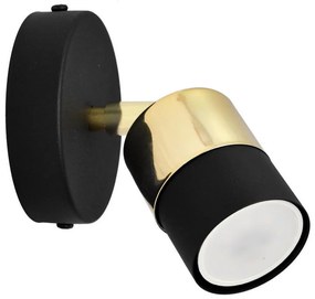 Spot LED de perete TUBSSON 1xGU10/6,5W/230V negru/auriu
