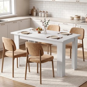 HOMCOM Masă de dining modernă cu spațiu de depozitare, 120 cm, albă | Aosom Romania