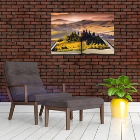 Tablou cu peisaj în carte (90x60 cm)