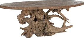 Masă dining din lemn exotic de tec, finisaj natur brut , „Grand Loft”