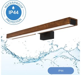 Aplică LED pentru oglindă de baie Brilagi WOODY MIRROR LED/12W/230V IP44 stejar/negru