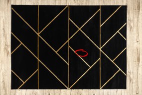 Exclusiv EMERALD covor 1012 glamour, stilat, geometric negru / aur - SECUNDAR-COTATI PRODUSUL