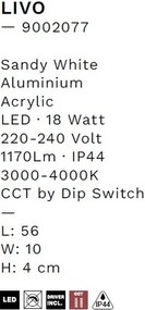 Aplica de perete LED baie IP44 LIVO alba