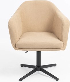 HR832CROSS Scaun Catifea Reiată Premium culoare Bej Ghimbir cu Bază Neagră