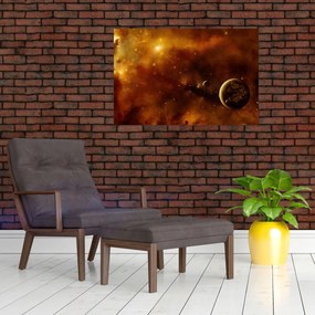 Tablou - Planete cu nebuloasă (90x60 cm)