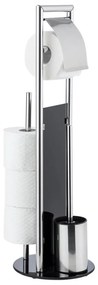 WENKO 24075800 - Set WC RAVINA, 20x707 cm, inox/argintiu/negru
