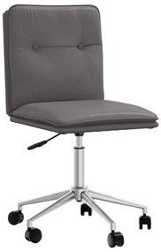 vidaXL Scaun de bucătărie, gri, piele ecologică