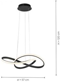 Lustră LED pe cablu dimabilă MARIA LED/25W/230V neagră Leuchten Direkt 15402-18