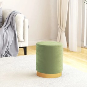 vidaXL Taburet depozitare rotund, verde muştar, catifea 31 x 37 cm