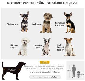 PawHut Cărucior Câini Animale Domestice Confortabil Gri 75x45x97cm | Aosom Romania