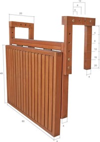 Masă de balcon supendată 64x65 cm Berkeley – Garden Pleasure