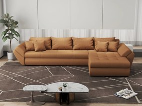 Colțar extensibil dumonde cu ladă de depozitare si sezut confortabil din spuma high-density, Loana XL Enjoy Mango II 335x185 cm