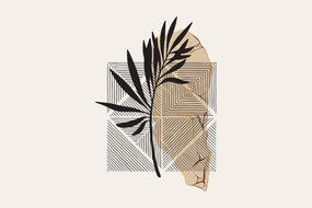 Tablou - Abstracție cu frunze tropicale N⁰1 (90x60 cm)