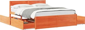 vidaXL Cadru de pat fără saltea, maro ceruit 140x200 cm lemn masiv pin