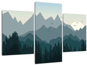 Tablou - Munții cu privirea graficeanului (90x60 cm)