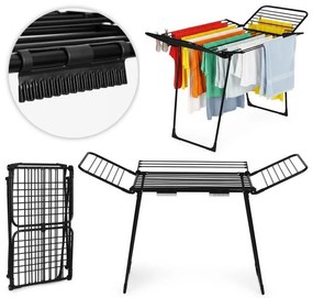 Uscător de rufe - 25 m suprafață de uscare, 4 aripi pliante, negru