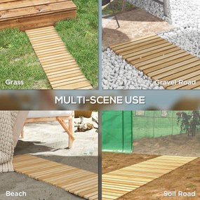 Outsunny Covor de Grădină din Lemn 120 x 38 cm | Cărare Arrotolabilă pentru Spații Exterioare | Covor Decorativ și Rezistent pentru Grădină, Plajă, Nunți sau Petreceri | Aosom Romania