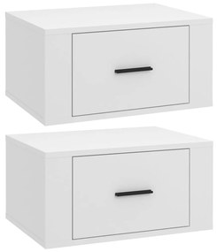 vidaXL Noptiere de perete, 2 buc., alb, 50x36x25 cm