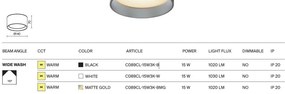 Spot LED aplicat design tehnic Vega D-14cm alb