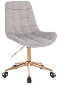 HR590K scaun Catifea Gray cu Bază Aurie