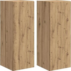 vidaXL Dulap TV de perete 2 pcs Stejar artizanal 30 x 31 x 80 cm