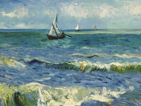 Reproducere The sea at Saintes-Maries-de-la-Mer, Vincent van Gogh