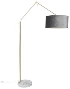 Lampă de podea modernă cu abajur din catifea aurie gri 50 cm - Editor
