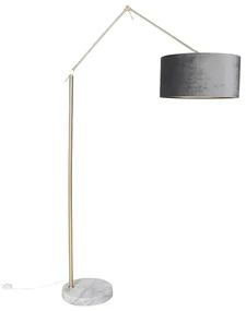 Lampă de podea modernă cu abajur din catifea aurie gri 50 cm - Editor