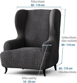 Gaico Huse bielastice MOSAICO gri închis fotoliu clasic (l. 60 - 110 cm)
