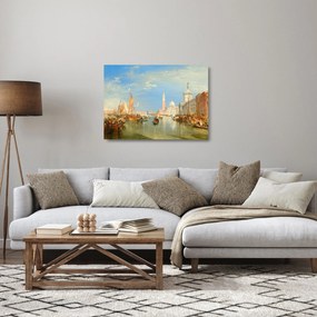 Tablou pe sticlă - Joseph Mallord William Turner, Venice the Dogana and San Giorgio Maggiore, reproducere (70x50 cm)