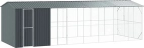 vidaXL Cușcă pentru păsări Antracit 860 x 310 x 247 cm Oțel Galvanizat