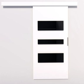 Ușă glisantă CENTO (Latime: 86 cm, Culoare: Sonoma /Negru Lacobel)