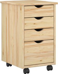 vidaXL Cabinet mobil cu roata Maro 34 x 39 x 56 cm Lemn masiv de pin