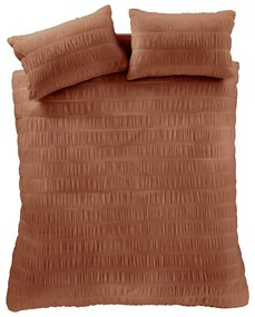 Lenjerie de pat portocalie pentru pat de o persoană 135x200 cm Seersucker – Catherine Lansfield