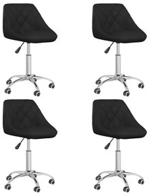 vidaXL Scaune de bucătărie pivotante, 4 buc., negru, piele ecologică