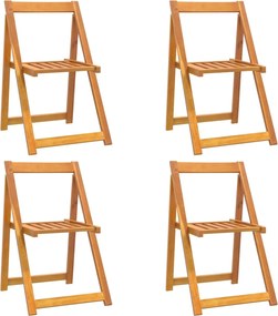 vidaXL Scaune de grădină pliabile, 4 buc., lemn masiv acacia