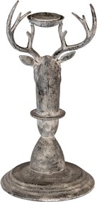 Suport de lumanare, in forma de cerb, aspect antichizat,17x14x30 cm