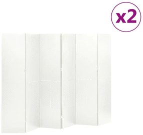 3095200 vidaXL Paravane de cameră cu 6 panouri,2 buc.,alb, 240x180 cm, oțel