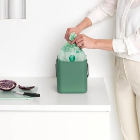 Brabantia Coș de colectare selectivă a deșeurilor Sort&Go 1003233, 6 l, Mâner, Montabil pe perete, Verde închis