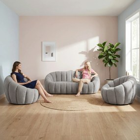 Canapea cu 3 locuri de lux, gri deschis, TEKVIO