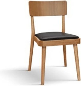Scaun Lola, structura lemn fag si piele ecologica - LEMN NATUR