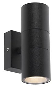 Lampă de perete exterioară inteligentă neagră IP44 incluzând 2 GU10 wifi - Duo