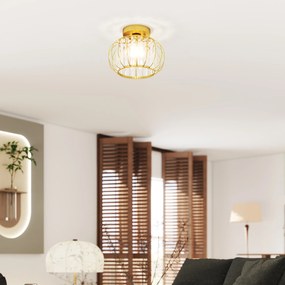 HOMCOM Plafonieră modernă, cristale, auriu, soclu E27, ideală pentru living și dormitor | Aosom Romania