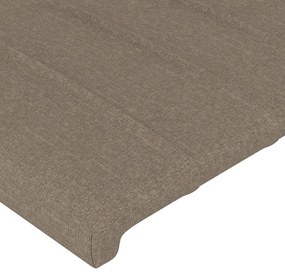 Cadru de pat cu tablie, gri taupe, 100x200 cm, textil Gri taupe, 100 x 200 cm, Benzi verticale