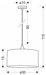Lustră în culoarea petrolului cu abajur textil ø 30 cm Maloto – Candellux Lighting