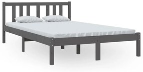 814881 vidaXL Cadru de pat, gri, 120x200 cm, lemn masiv de pin
