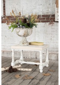 Taburet brocante, bej, stofa, 62x47x46 cm