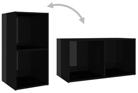 Comode TV, 4 buc., negru extra lucios, 72x35x36,5 cm, PAL 4, negru foarte lucios