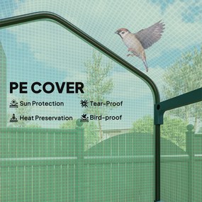 Outsunny Seră Portabilă, Seră pentru Flori și Plante pentru Exterior cu 4 Rafturi, Prelată PE, Verde | Aosom Romania